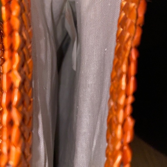 CHRISTIAN DIOR perfumes orange straw Lined bag - Picture 5 of 5